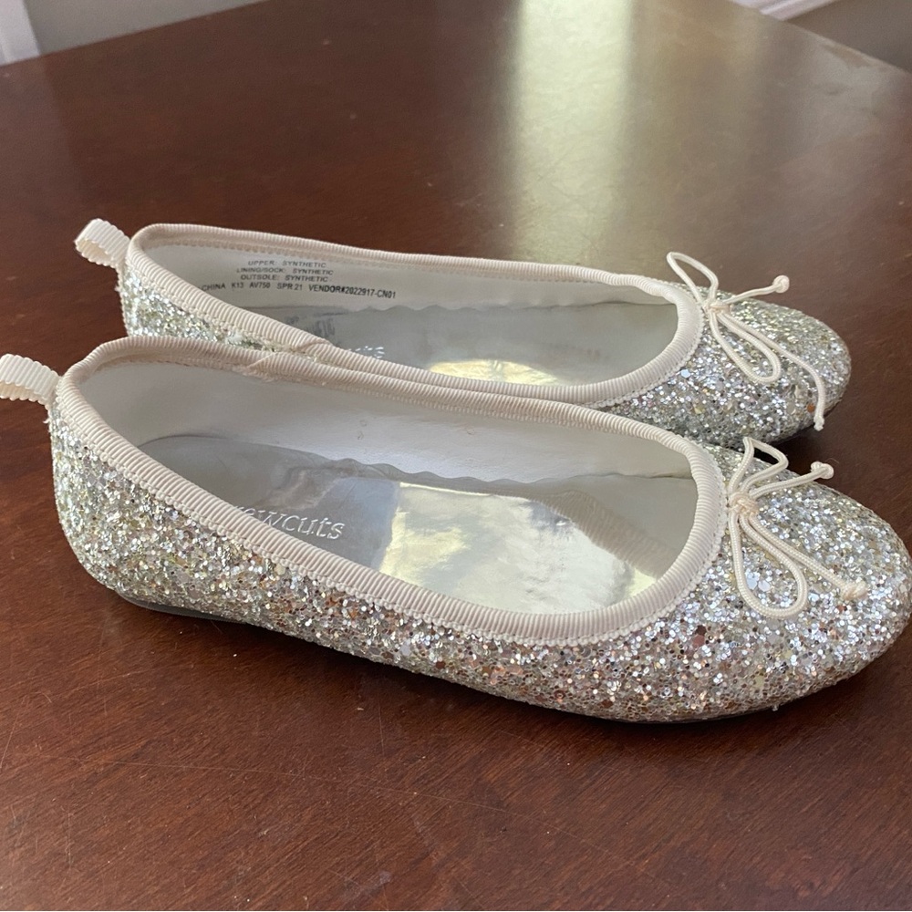 Crewcuts Girls K13 Silver Glitter Flats